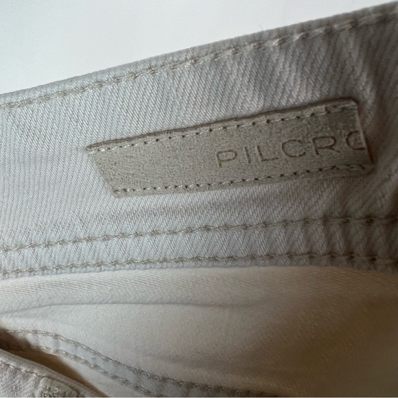 ANTHROPOLOGIE Pilcro embroidered ivory slim Boyfriend Jeans Size 27 - Picture 7 of 9